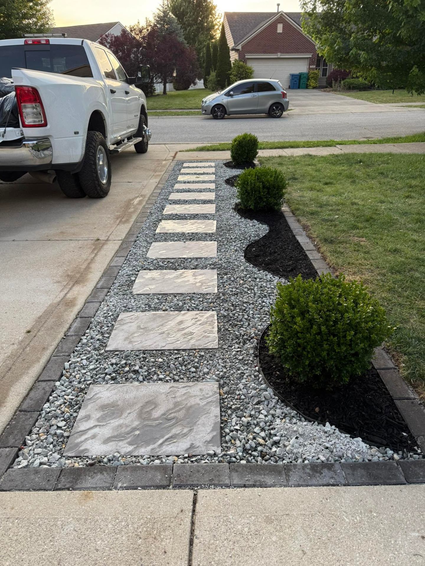 Paver Walkway & Stone Bed — Fishers, IN